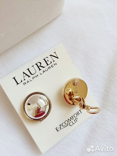 Серьги клипсы Ralph Lauren 2 тона