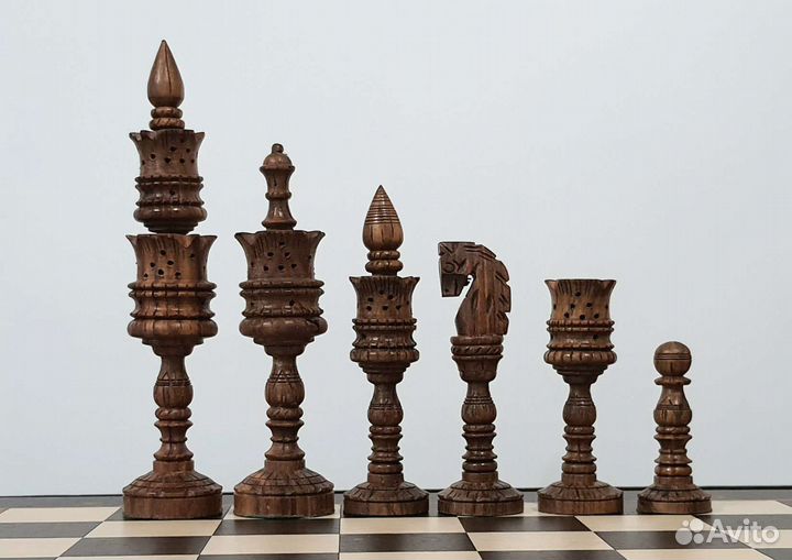 Шахматы Индия лотос 21см утяжелённые