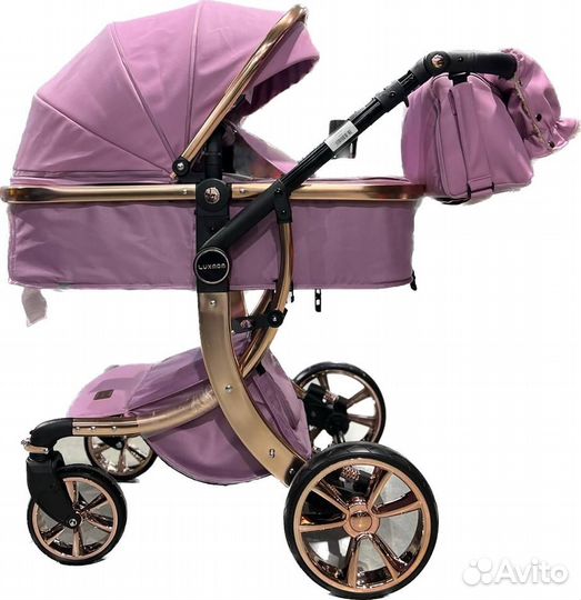 Коляска-трансформер Luxmom 608 2в1 экокожа-ткань