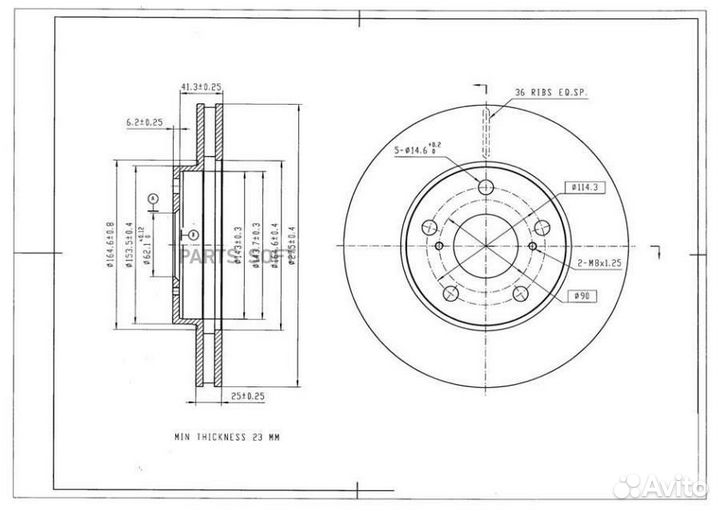 Avantech BR0194S Диск тормозной toyota mark II 92