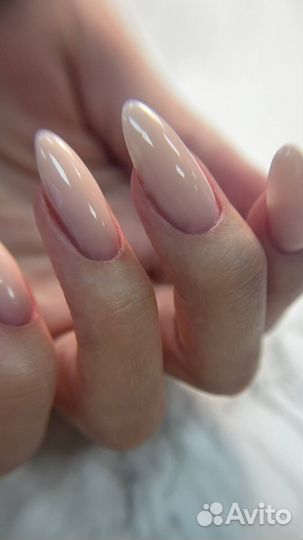 Маникюр с покрытием гель лак (наращивание)