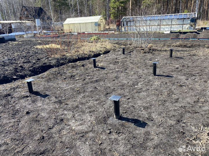 Монтаж винтовых свай 89, 73 мм