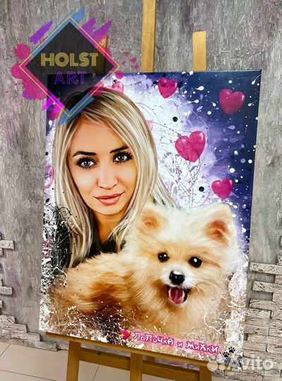Портрет по фото на холсте