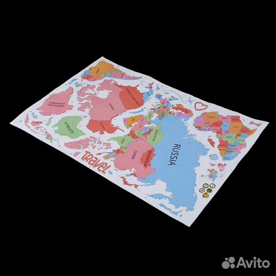 Виниловая наклейка карта мира (новая)