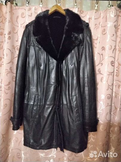 Кожаная дубленка мужская 52-54
