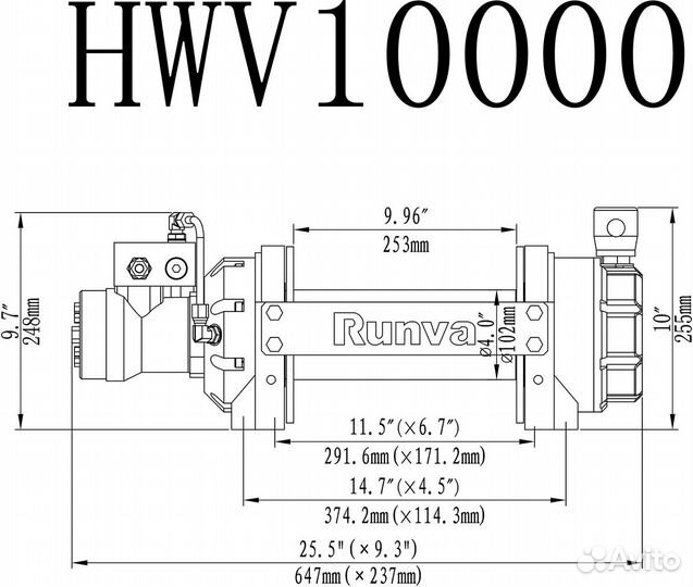 Лебёдка гидравлическая Runva 10000 lbs 4536 кг