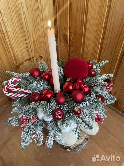 Новогодняя композиция из нобилиса валенки