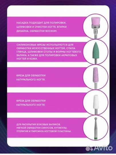 Набор фрез для маникюра