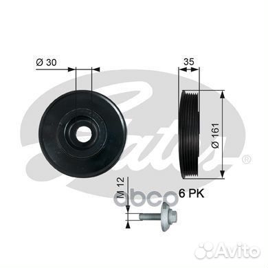 Шкив коленвала 7845-20037 TVD1025A Gates