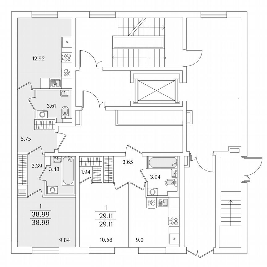 1-к. квартира, 39 м², 2/9 эт.