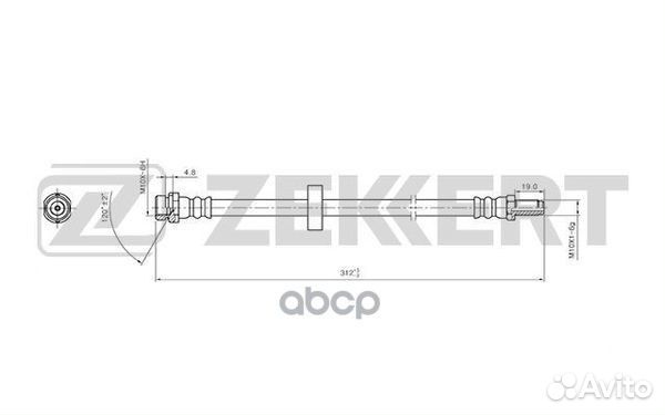 Шланг тормозной zekkert BS9416 Ford Mondeo III