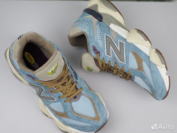 New balance 9060 голубые кроссовки мужские