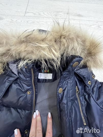 Пуховик для мальчика натуральный мех пух пер