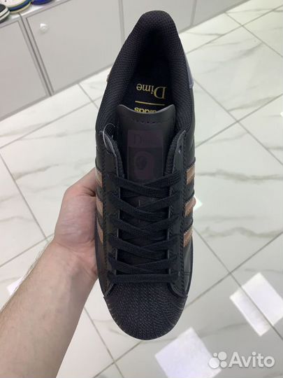 Кроссовки adidas superstar x dime чёрные