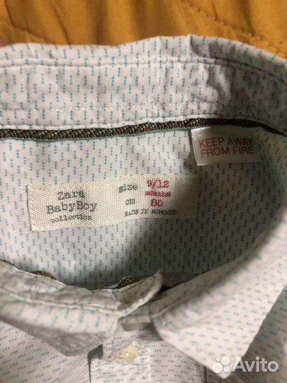 Рубашка Zara 74-80 для мальчика