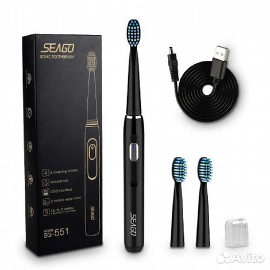 Seago SG-551 Черная зубная щетка электическая/50