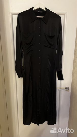 Новое шёлковое платье рубашка zara