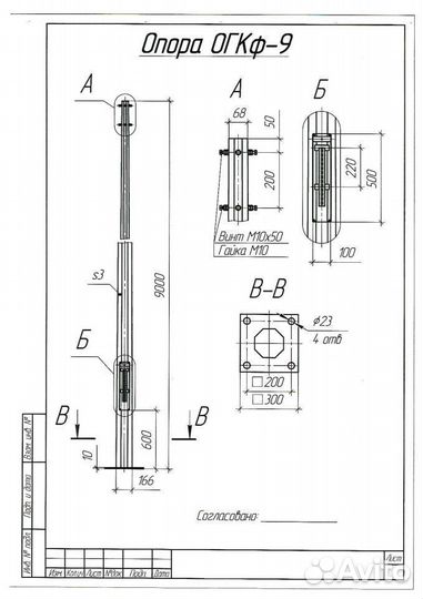 Опора освещения огк-9