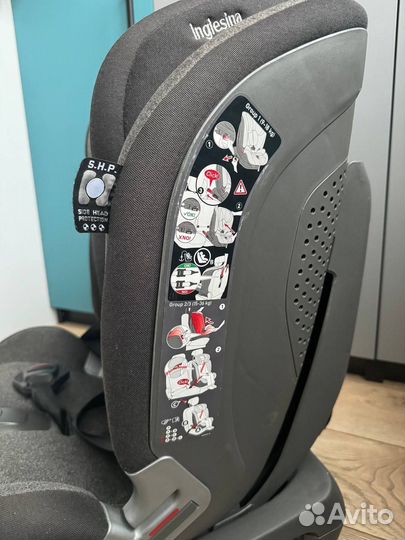 Автокресло inglesina newton, 1-2-3, (9-36кг) Grey