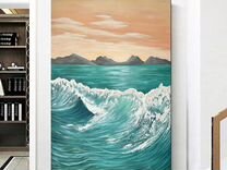 Картина маслом Пейзаж Морские Волны Бирюза