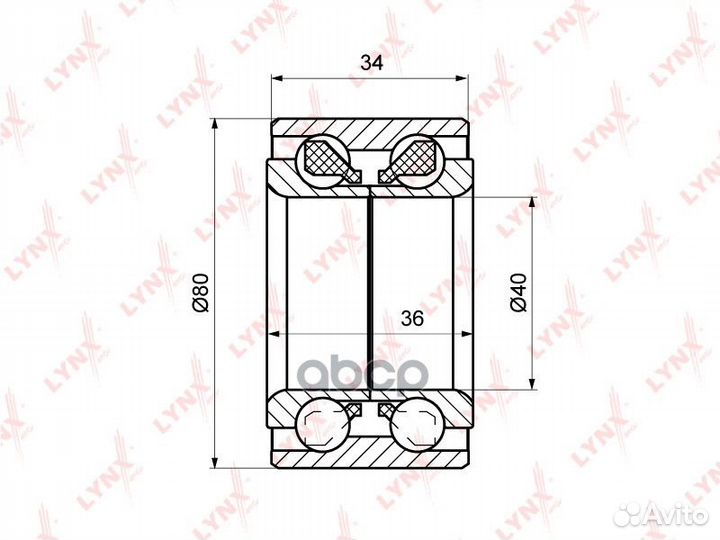 Подшипник ступицы передний (36/34x40x80) hyunda