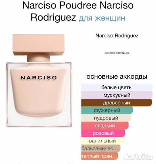 Духи Narciso Rodriguez Poudree / тестеры ОАЭ