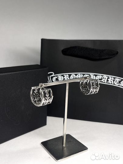 Серьги-колечки Chrome hearts