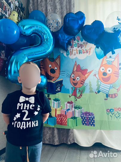 Банер на день рождения фотозона три кота