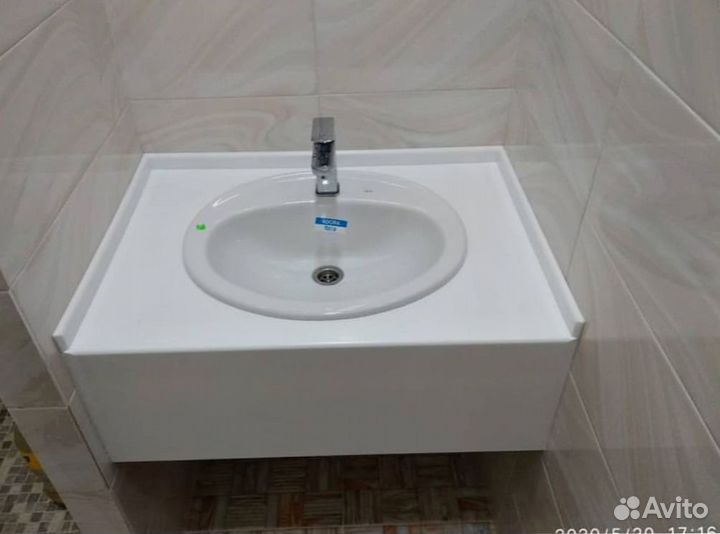 Столешница для ванной из искуственного камня