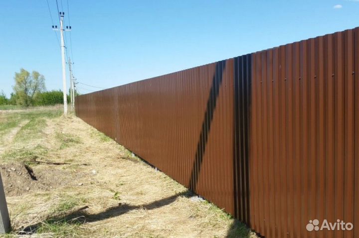 Забор из профнастила под ключ