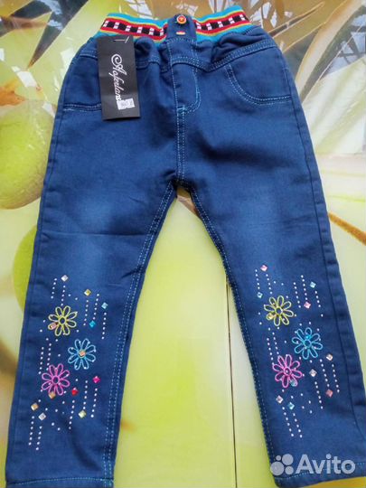 Джинсы новые зимние 3-4 года