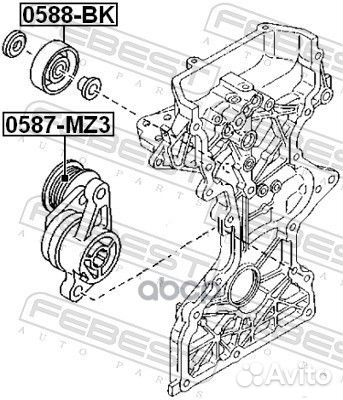 Ролик обводной ремня но Mazda 3 1.6MZR 09 0588BK