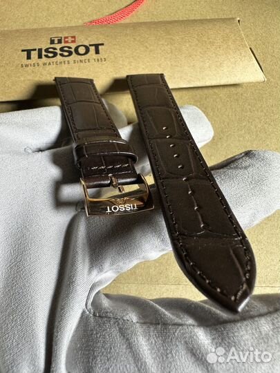 Ремень с золотистой пряжкой Tissot 20-18 оригинал