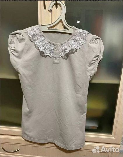 Блузка для девочки с коротким рукавом на рост 158