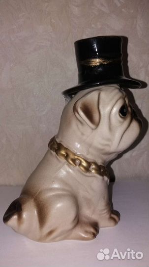 Штоф коллекционный.керамический.Мопс