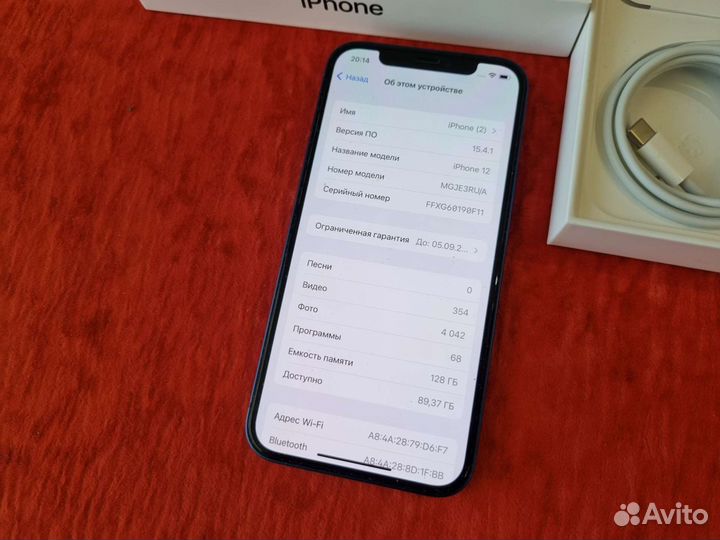 iPhone 12 128gb акб 100 Ростест
