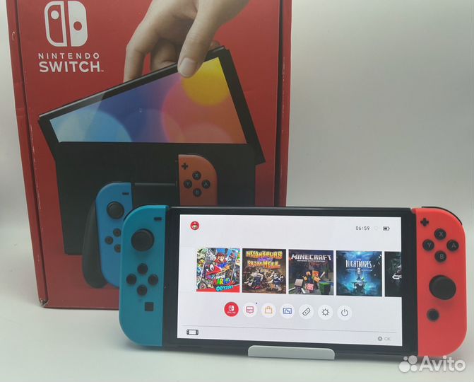 Nintendo switch oled прошитая (чип) с играми