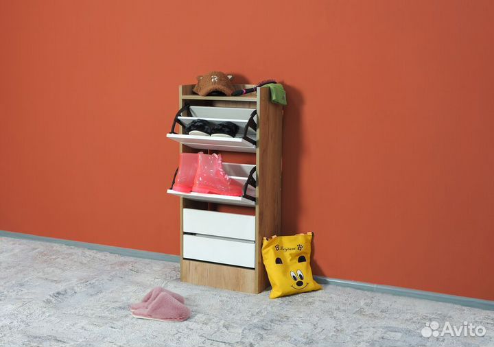 Обувница Ямайка япт-1 дуб крафт золотой и белый