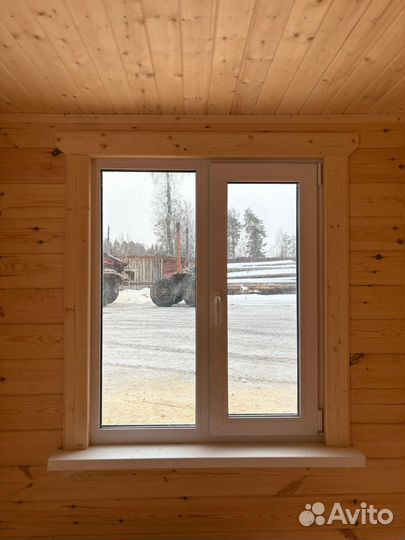 Перевозная баня из бруса 2.3 x 8 м. под ключ