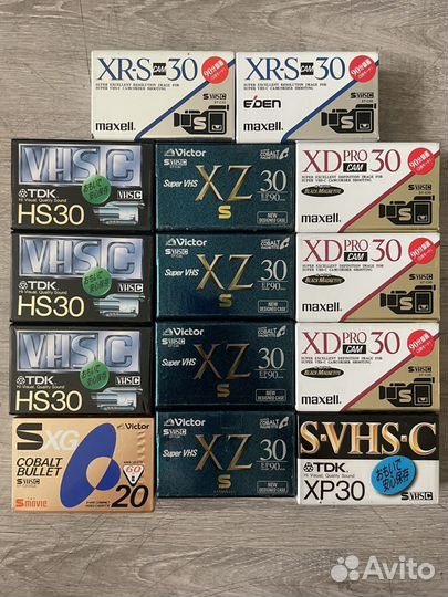 Видеокассеты miniDV, V 8, Hi8, D8, VHS-C, VHS-C