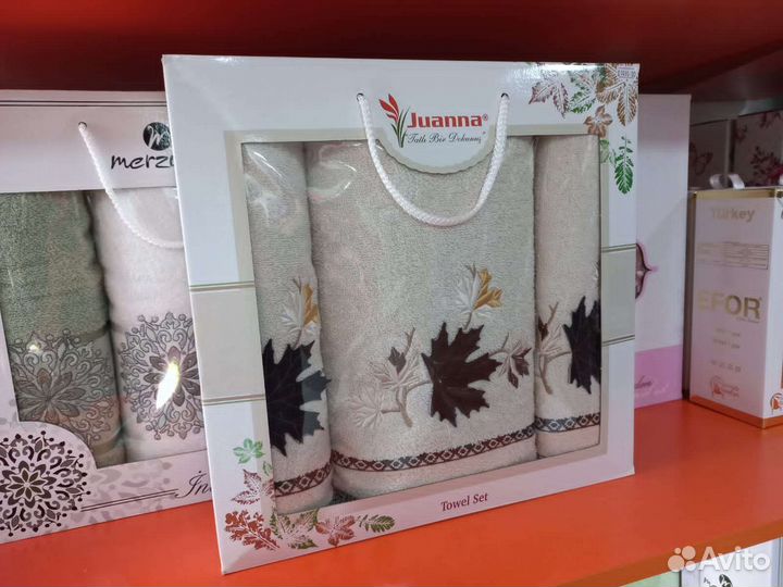 Полотенца в коробке.(Турция,хлопок)