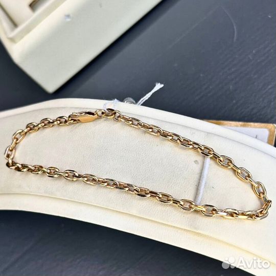 Мужской золотой браслет якорный 585 золото якорь