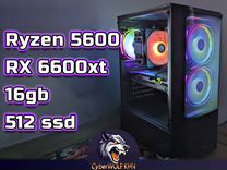 Игровой пк Ryzen 5600/ rx 6600xt/ 16gb/ 512 ssd