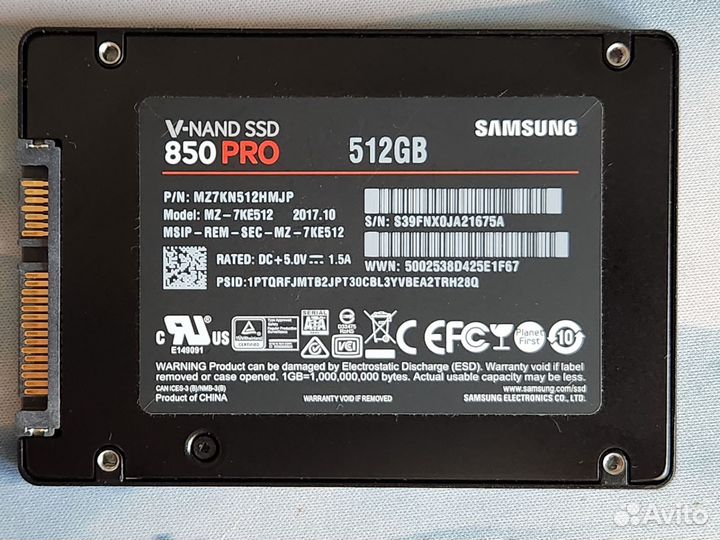 SATA Ssd samsung 950 pro 512 gb