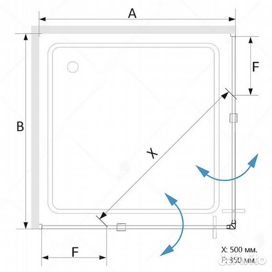 Душ. уголок RGW 80x80 Хром Stilvoll 06323388-11