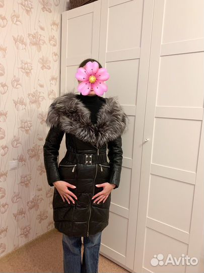 Кожаный пуховик