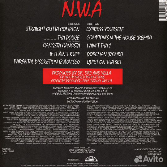 Винил N.W.A - Straight Outta Compton