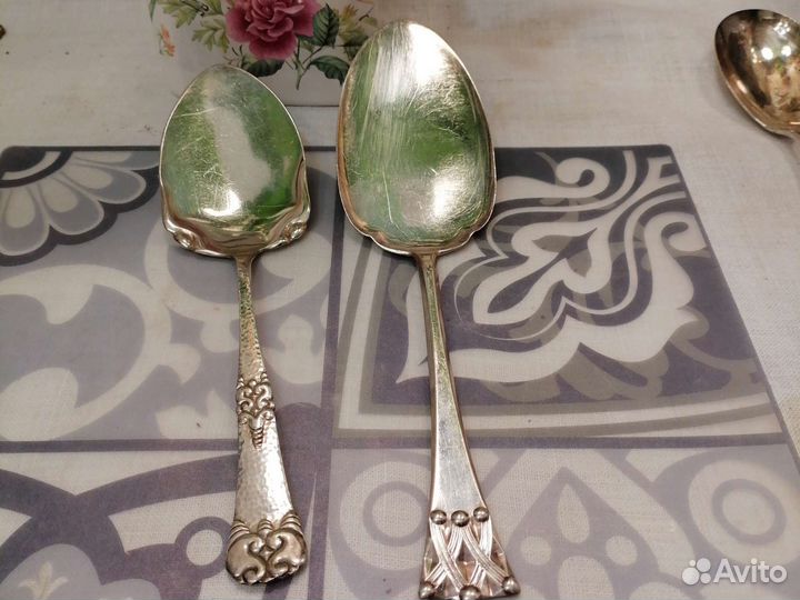 Старинные посеребренные Лопатки для тортов