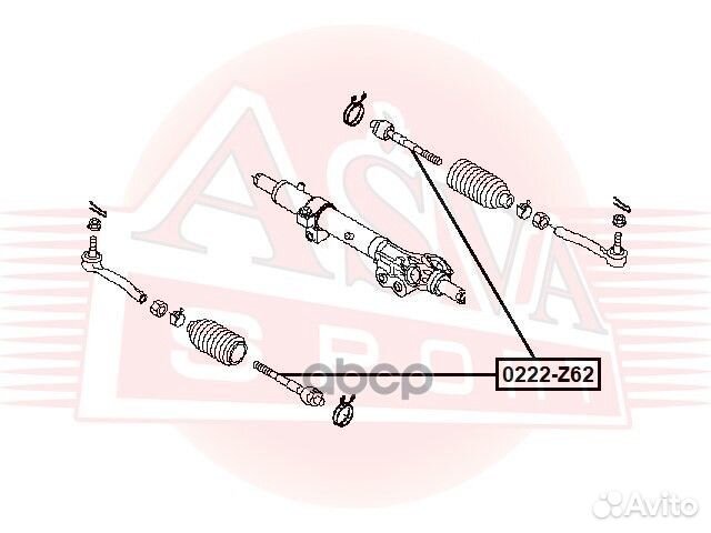 0222-Z62 тяга рулевая akitaka 0222Z62 asva