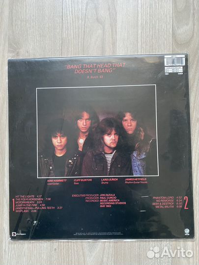 Metallica kill em all виниловая пластинка